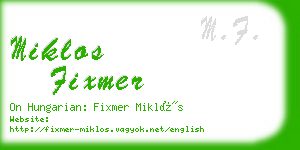 miklos fixmer business card